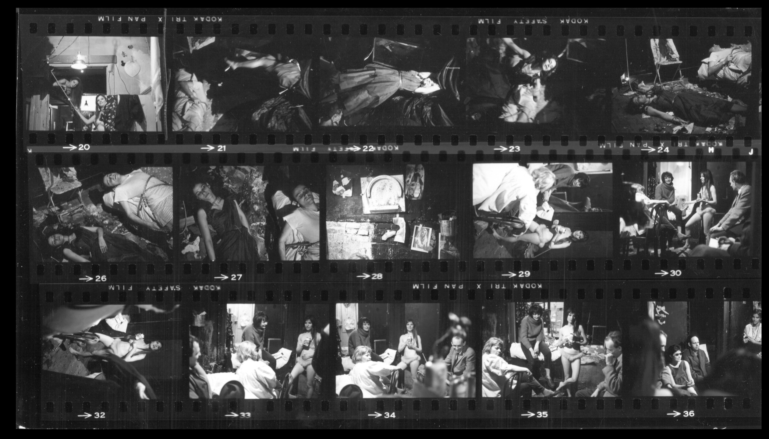 Contact sheet of Claes Oldenburg's Store Days, circa 1961