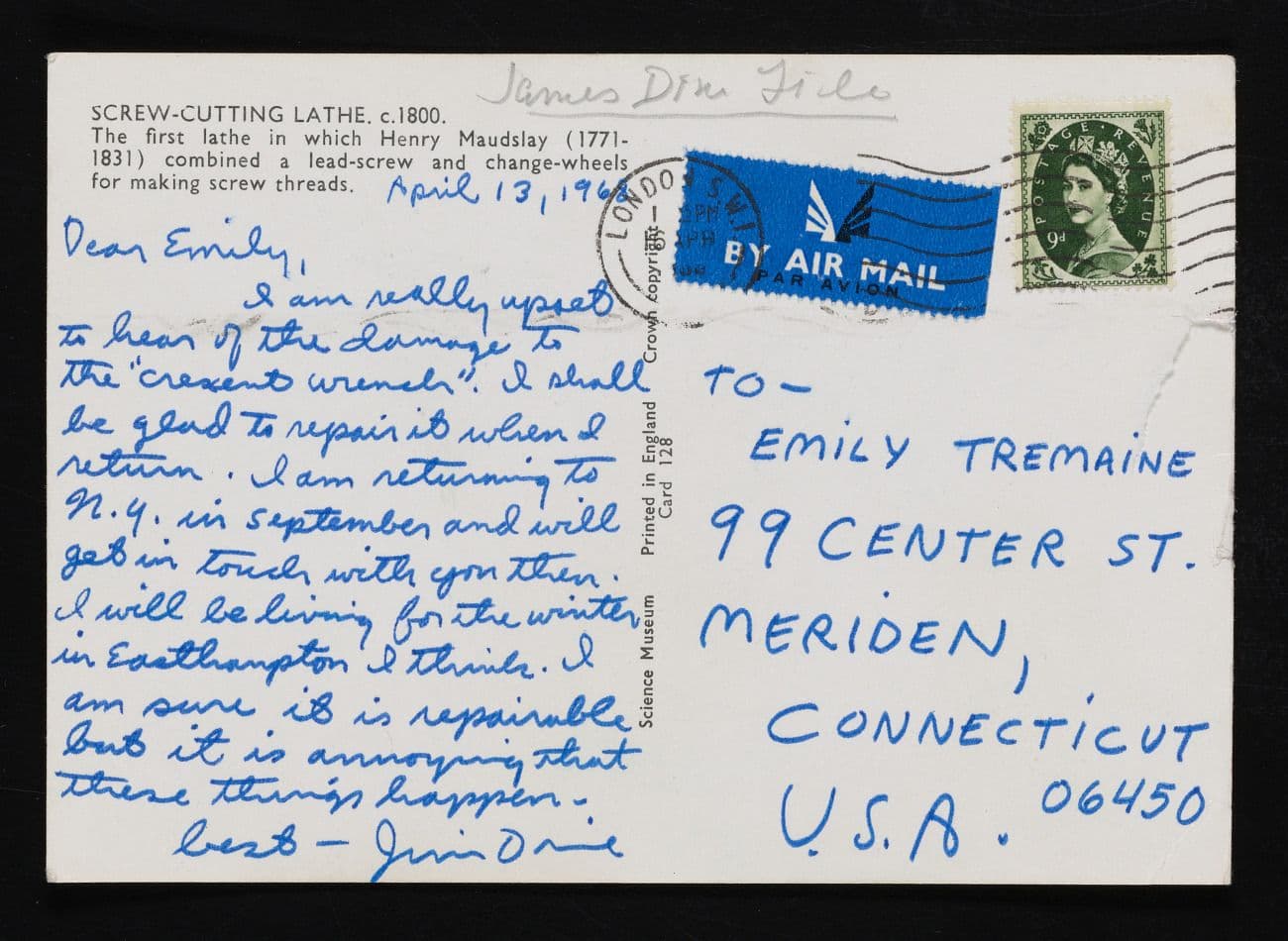 Postcard from Jim Dine