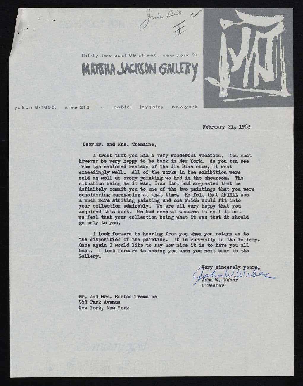Letter for An Animal by Jim Dine