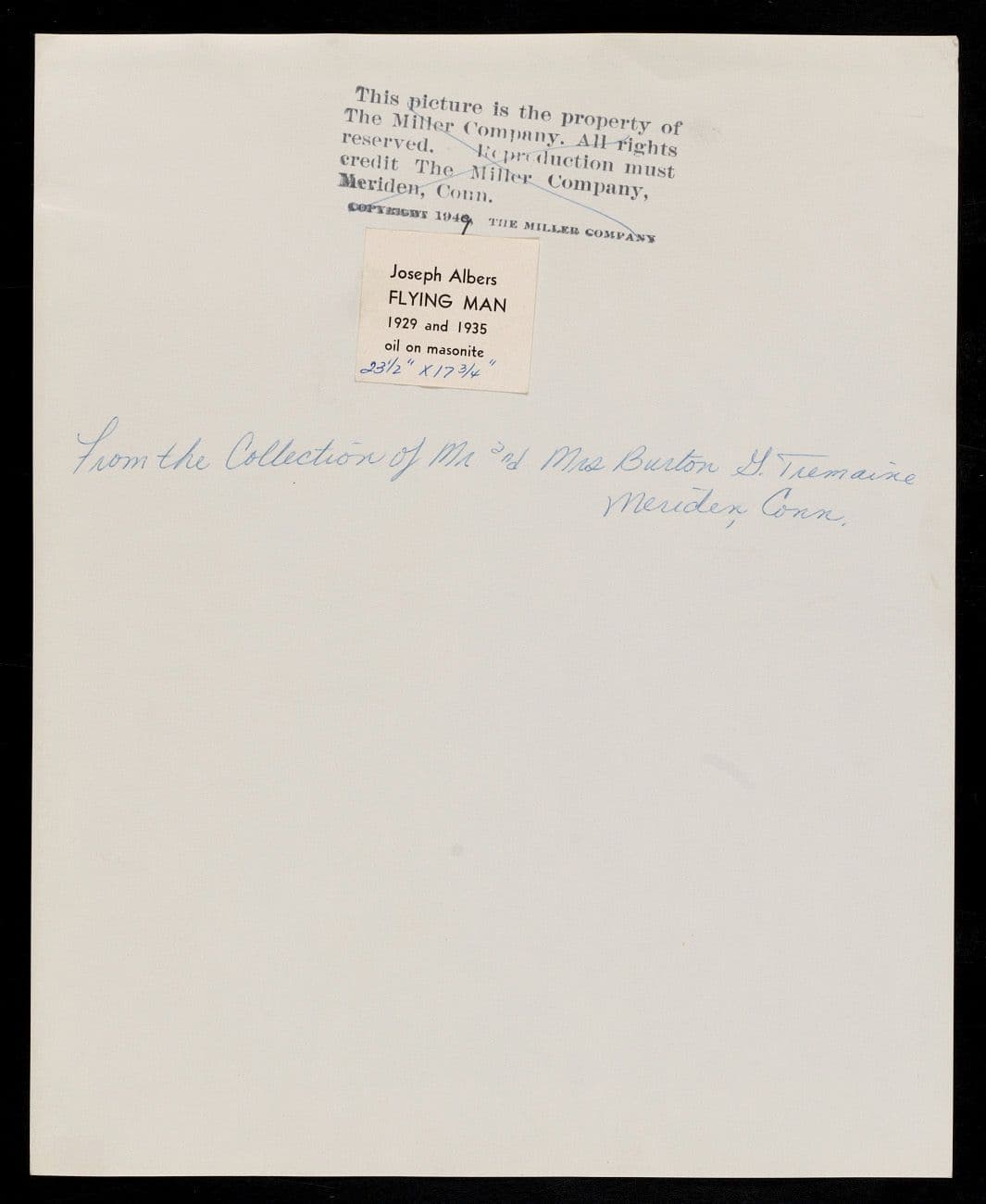 From Emily Hall Tremaine's artist file for Josef Albers