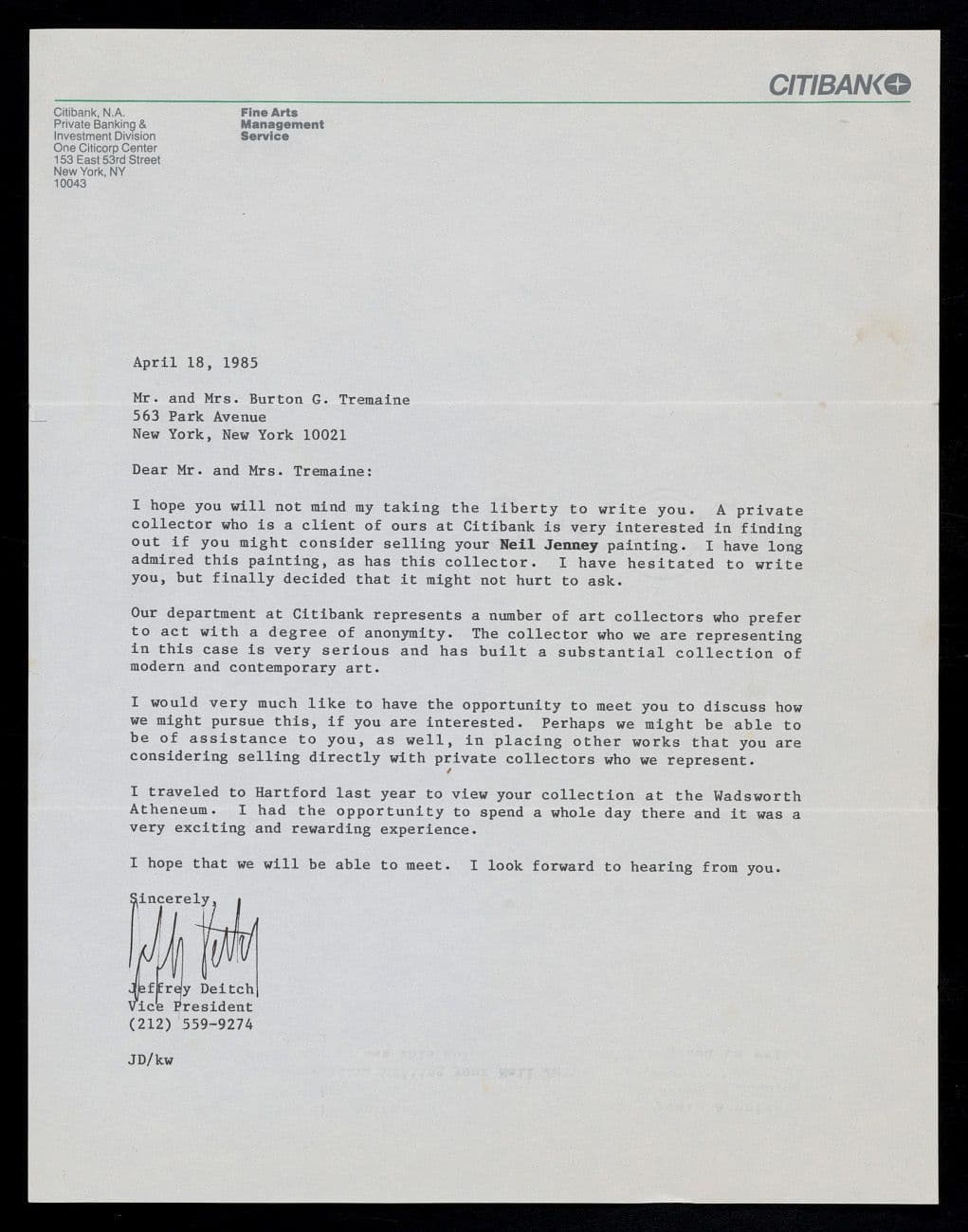 From Emily Hall Tremaine's artist file for Neil Jenney