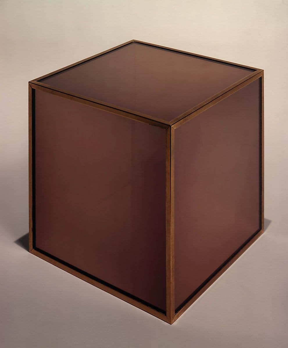 Chrome and Glass Construction by Larry Bell