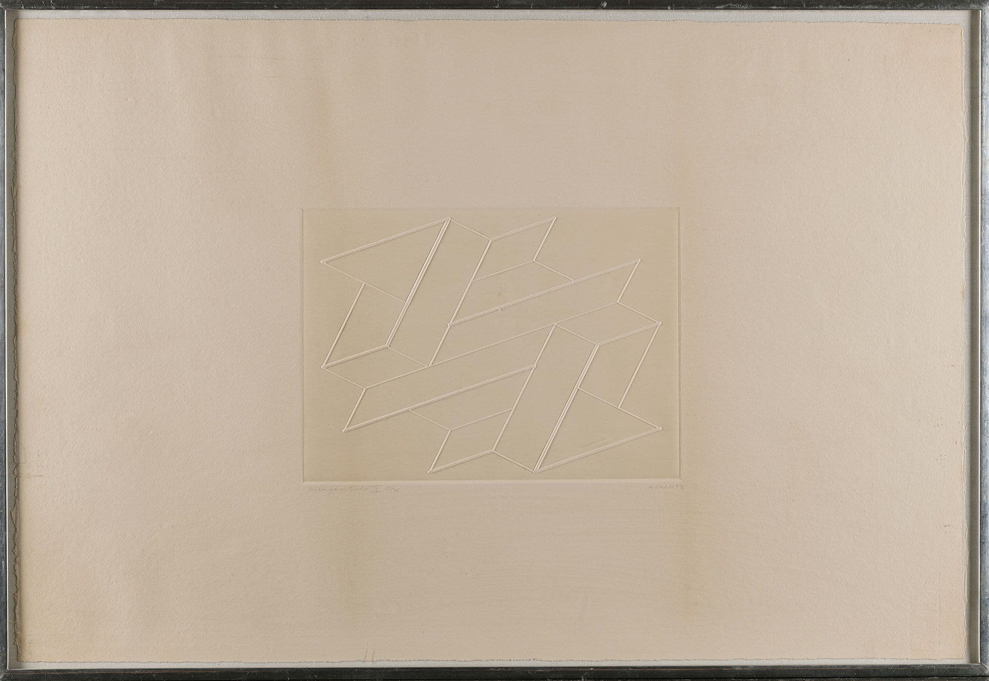 Josef Albers American, born Germany, 1888-1976 Intaglio Solo X, 1958 Inkless intaglio, ed. 27/30, plate: 6 3/8 x 8 3/4 in. (16.2 x 22.2 cm), height x width