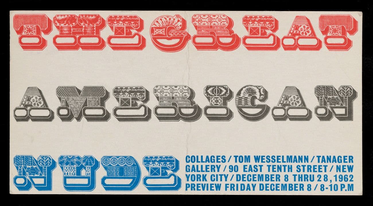 From Emily Hall Tremaine's artist file for Tom Wesselmann