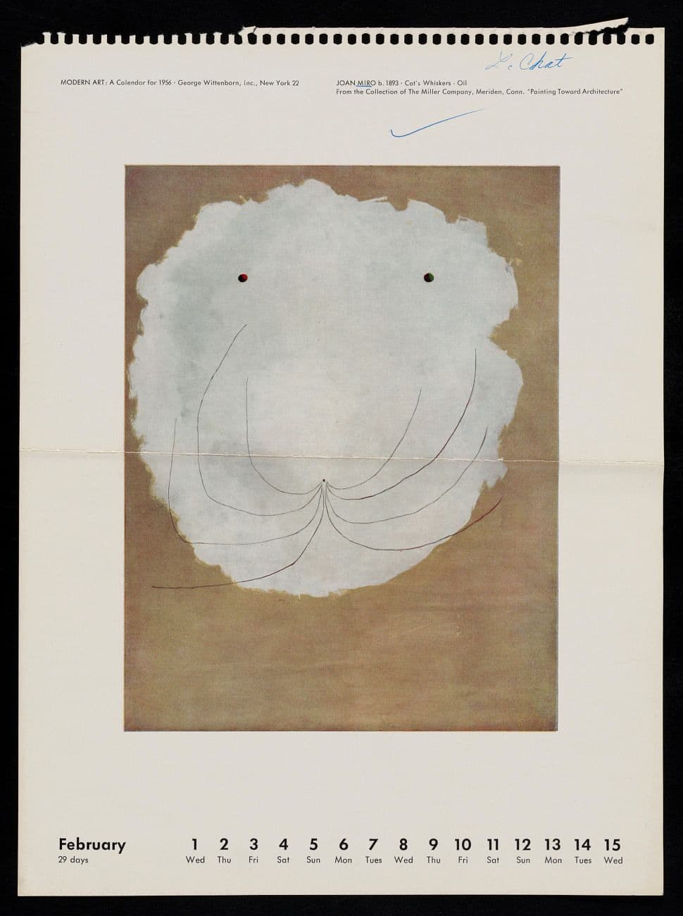 From Emily Hall Tremaine's artist file for Joan Miró