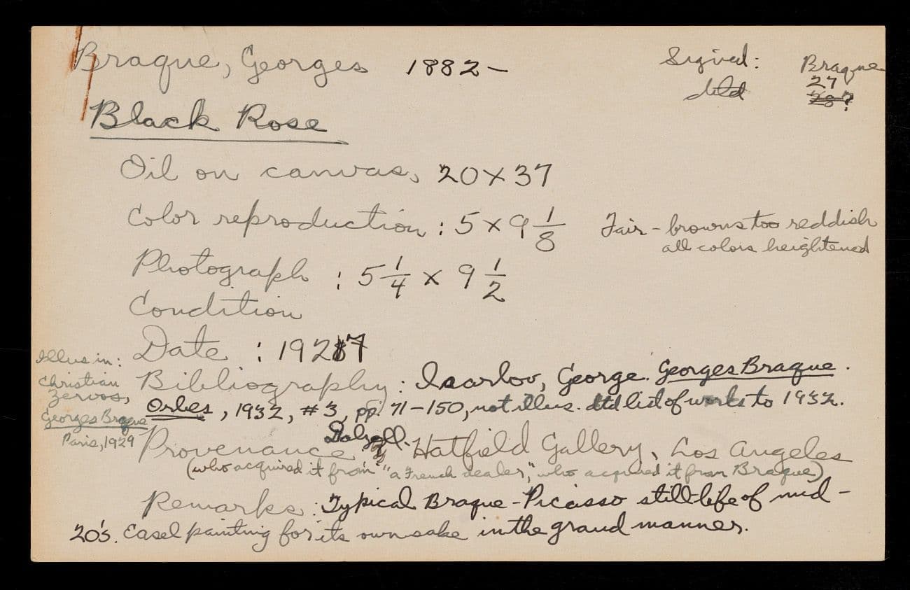 learning differences - emily hall tremaine foundation... La rose noire by Georges Braque